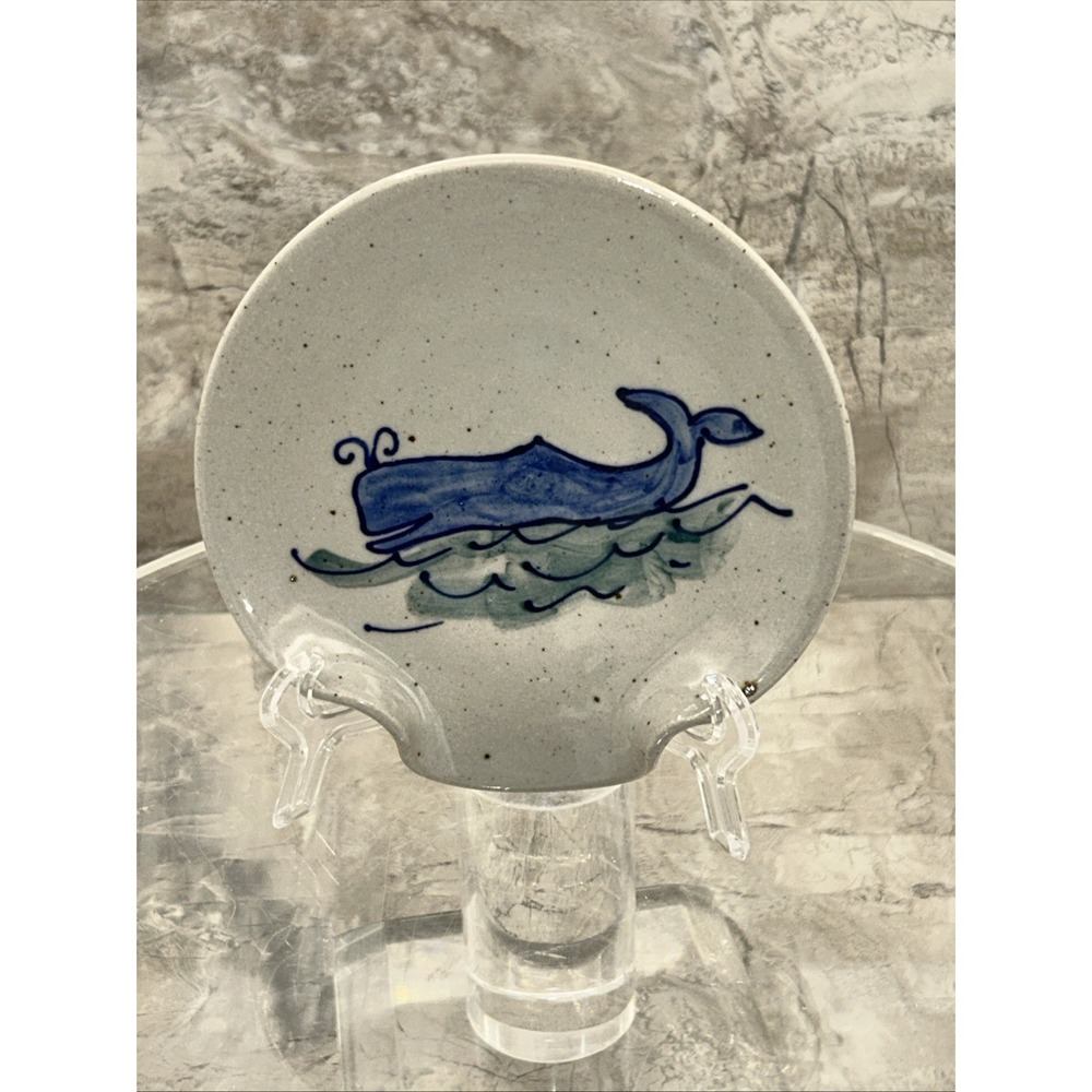 Great Bay Pottery Whale Spoon Rest Bowl Dish Signed Stoneware USA #751‎